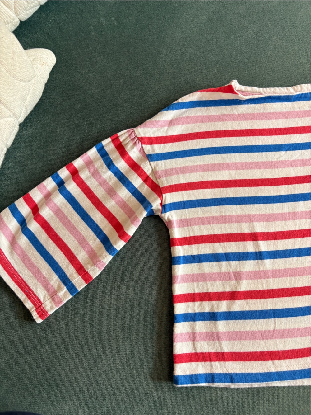 Boden Striped Boatneck Top in Pink, Blue & Cream